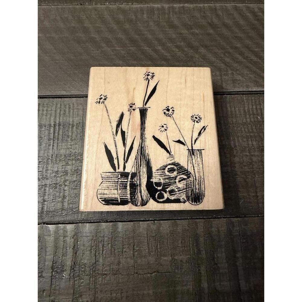 Penny Black Vases & Flowers 2006 wood block rubber stamps